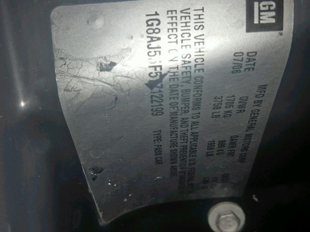 1G8AJ55F57Z122199 - 2007 SATURN ION LEVEL WHITE photo 10