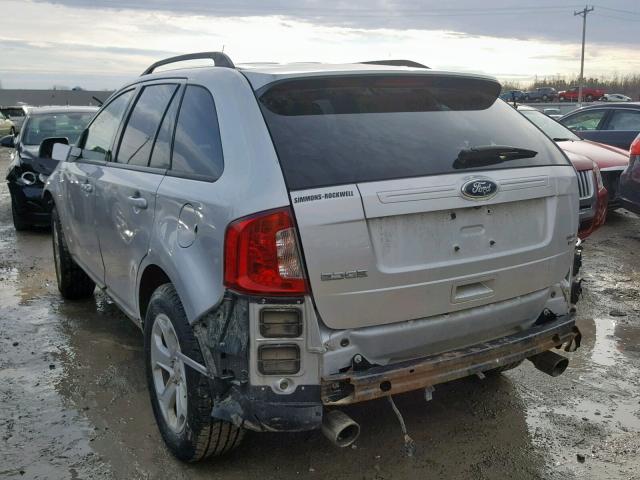 2FMDK4JC2DBC87370 - 2013 FORD EDGE SEL SILVER photo 3