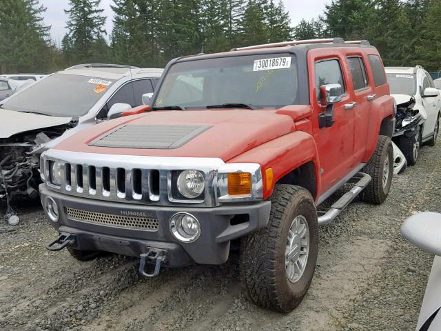 5GTDN136868310697 - 2006 HUMMER H3 RED photo 2