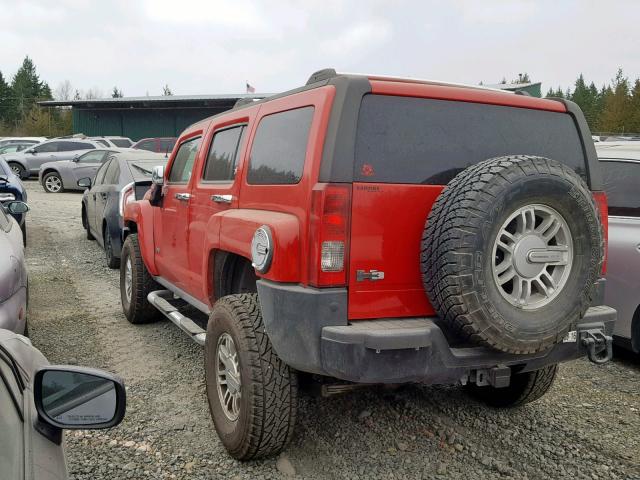 5GTDN136868310697 - 2006 HUMMER H3 RED photo 3