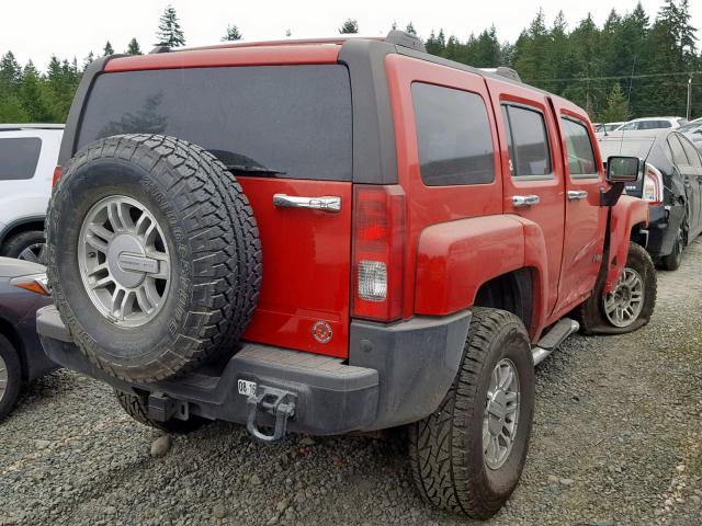 5GTDN136868310697 - 2006 HUMMER H3 RED photo 4