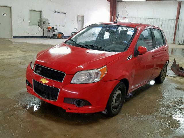 KL1TD66E89B623558 - 2009 CHEVROLET AVEO LS RED photo 2