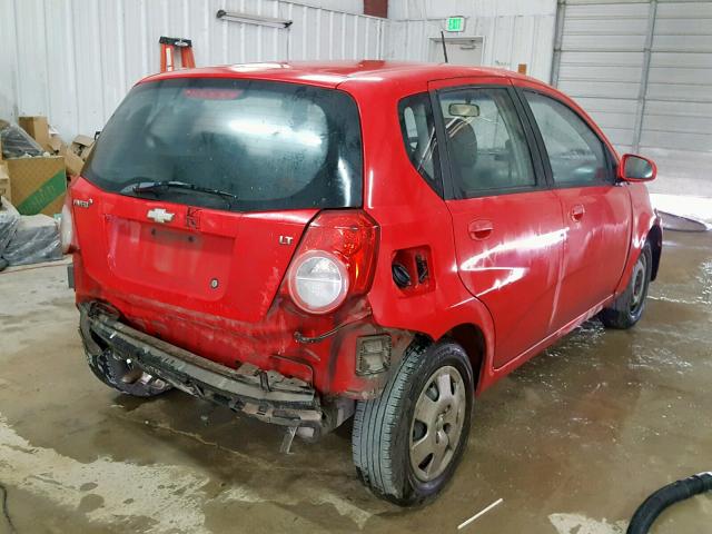 KL1TD66E89B623558 - 2009 CHEVROLET AVEO LS RED photo 4