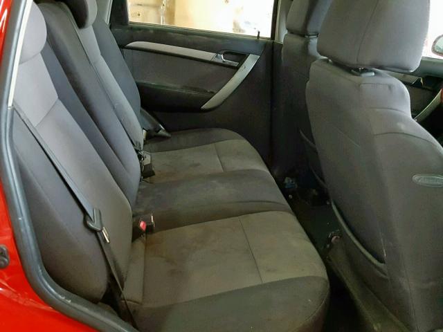 KL1TD66E89B623558 - 2009 CHEVROLET AVEO LS RED photo 6