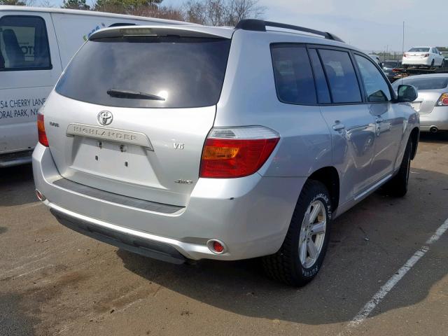 JTEES41A482062429 - 2008 TOYOTA HIGHLANDER SILVER photo 4