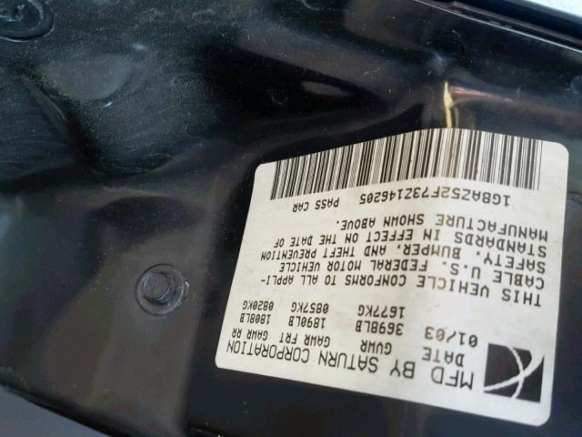 1G8AZ52F73Z146205 - 2003 SATURN ION LEVEL BLUE photo 10
