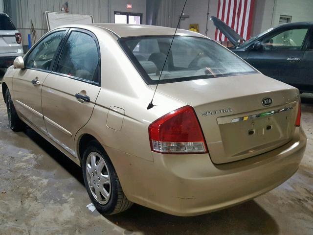 KNAFE221095666253 - 2009 KIA SPECTRA EX BEIGE photo 3