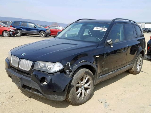 WBXPC9C49AWJ36573 - 2010 BMW X3 XDRIVE3 BLACK photo 2