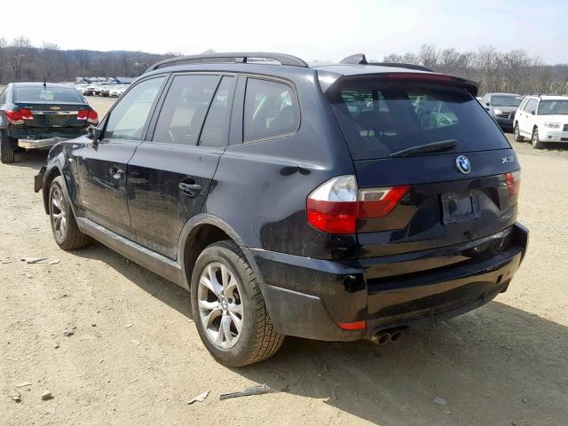 WBXPC9C49AWJ36573 - 2010 BMW X3 XDRIVE3 BLACK photo 3