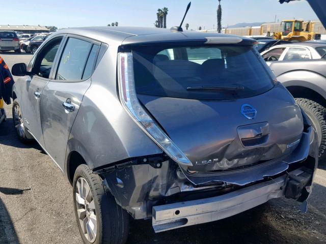 1N4AZ0CP5EC334393 - 2014 NISSAN LEAF S GRAY photo 3