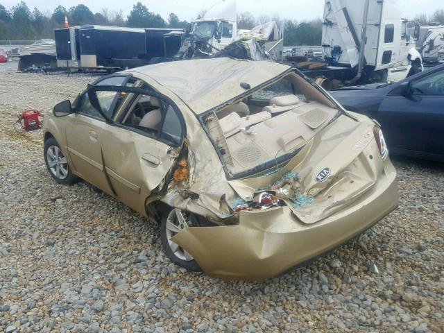 KNADH4A37A6661157 - 2010 KIA RIO LX GOLD photo 3