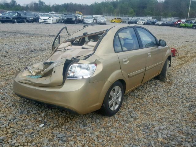 KNADH4A37A6661157 - 2010 KIA RIO LX GOLD photo 4