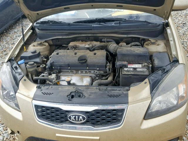 KNADH4A37A6661157 - 2010 KIA RIO LX GOLD photo 7