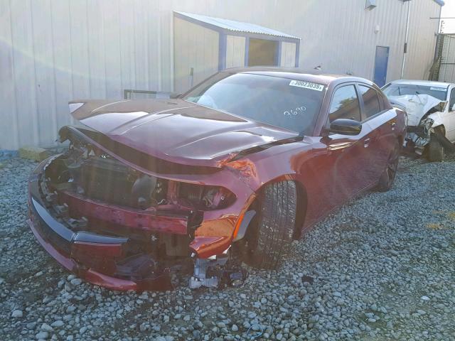 2C3CDXHG2JH139690 - 2018 DODGE CHARGER SX BURGUNDY photo 2