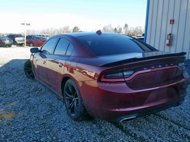 2C3CDXHG2JH139690 - 2018 DODGE CHARGER SX BURGUNDY photo 3