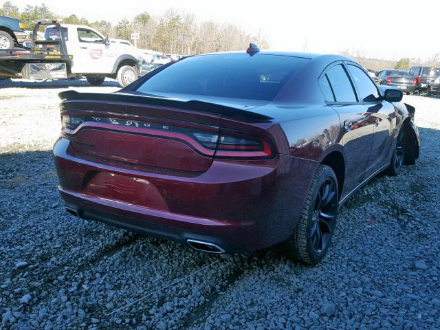 2C3CDXHG2JH139690 - 2018 DODGE CHARGER SX BURGUNDY photo 4