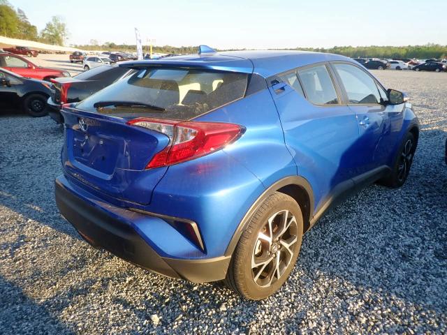 NMTKHMBX0JR049098 - 2018 TOYOTA C-HR XLE BLUE photo 4