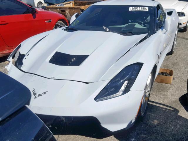 1G1YD2D7XK5104813 - 2019 CHEVROLET CORVETTE S WHITE photo 2