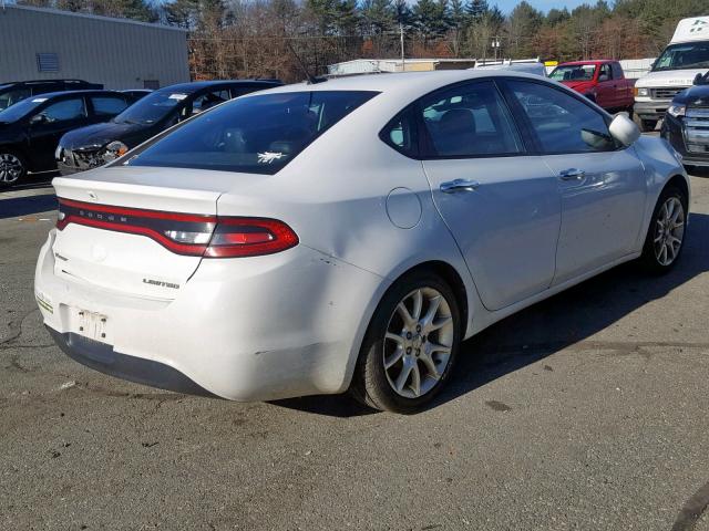 1C3CDFCA9DD106829 - 2013 DODGE DART LIMIT WHITE photo 4