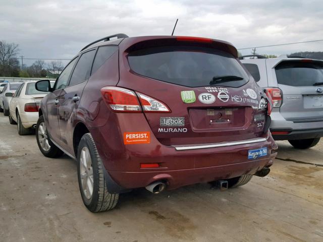 JN8AZ1MUXBW061566 - 2011 NISSAN MURANO S MAROON photo 3