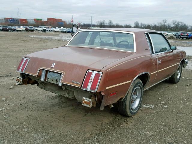 3R47F8M903699 - 1978 OLDSMOBILE CUT CRSR S BROWN photo 4