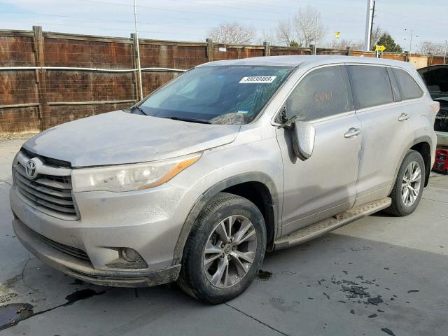 5TDZKRFH8GS185778 - 2016 TOYOTA HIGHLANDER GRAY photo 2