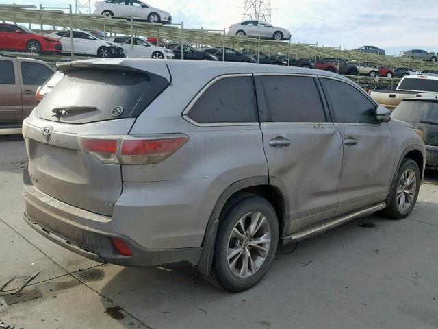 5TDZKRFH8GS185778 - 2016 TOYOTA HIGHLANDER GRAY photo 4