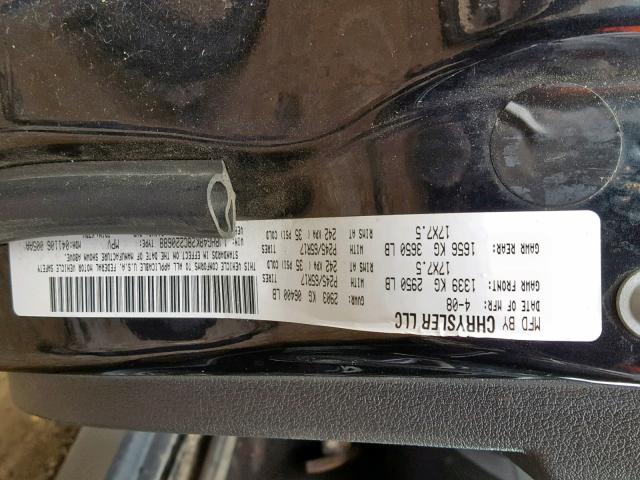 1J8HG48K28C220688 - 2008 JEEP COMMANDER BLACK photo 10