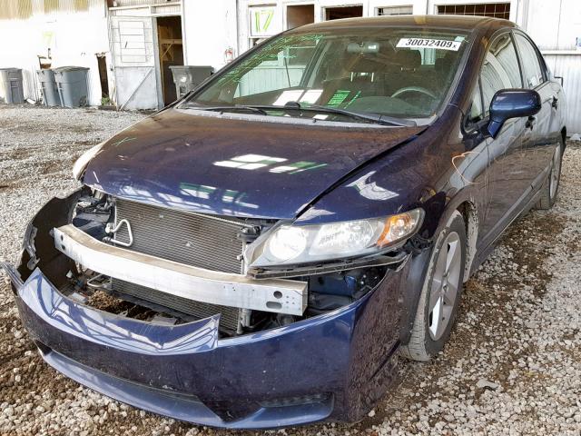 2HGFA16689H524953 - 2009 HONDA CIVIC LX-S BLUE photo 2