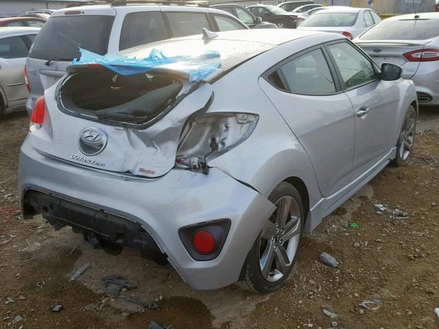 KMHTC6AEXDU176596 - 2013 HYUNDAI VELOSTER T SILVER photo 4