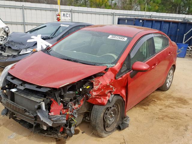 KNADM4A31D6292828 - 2013 KIA RIO LX RED photo 2