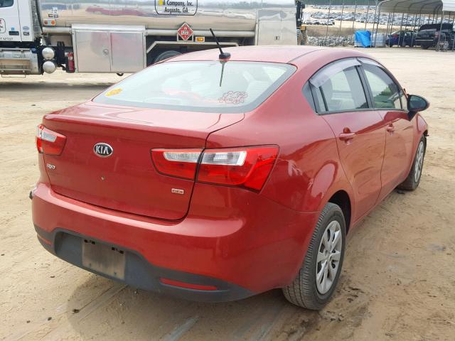 KNADM4A31D6292828 - 2013 KIA RIO LX RED photo 4