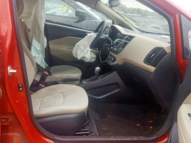 KNADM4A31D6292828 - 2013 KIA RIO LX RED photo 5