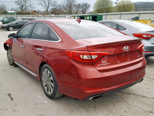 5NPE34AF7FH045701 - 2015 HYUNDAI SONATA SPO MAROON photo 3