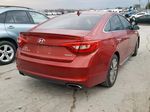 5NPE34AF7FH045701 - 2015 HYUNDAI SONATA SPO MAROON photo 4