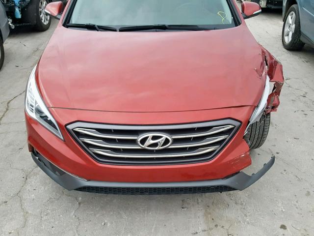 5NPE34AF7FH045701 - 2015 HYUNDAI SONATA SPO MAROON photo 7