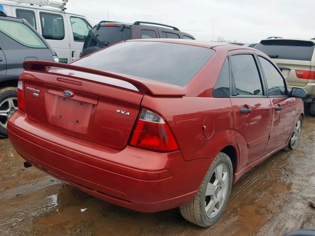 1FAFP34N95W161616 - 2005 FORD FOCUS ZX4 RED photo 4