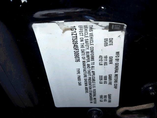 1G1ZT52845F309076 - 2005 CHEVROLET MALIBU LS BLUE photo 10