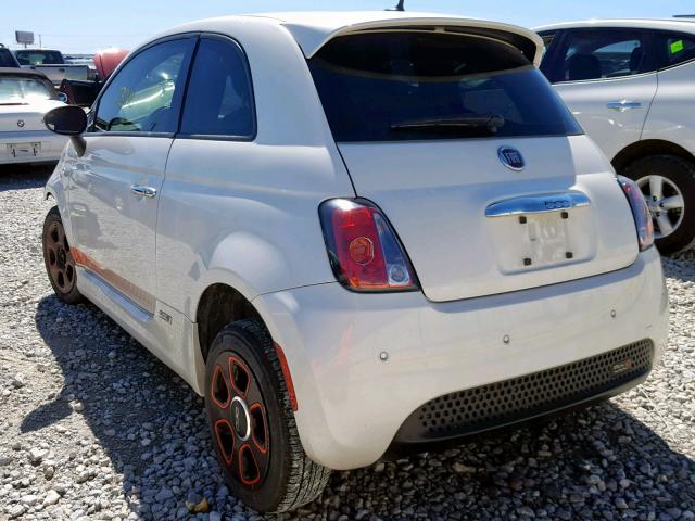 3C3CFFGE1ET172911 - 2014 FIAT 500 ELECTR WHITE photo 3