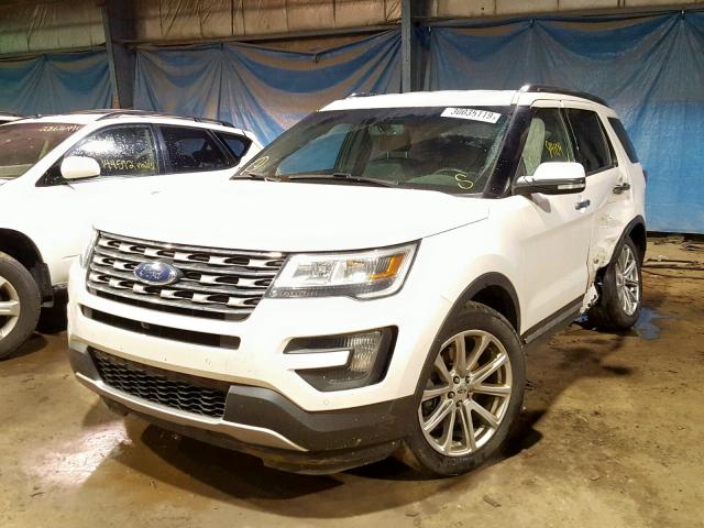 1FM5K8F85GGA46383 - 2016 FORD EXPLORER L WHITE photo 2