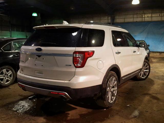 1FM5K8F85GGA46383 - 2016 FORD EXPLORER L WHITE photo 4