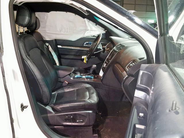 1FM5K8F85GGA46383 - 2016 FORD EXPLORER L WHITE photo 5