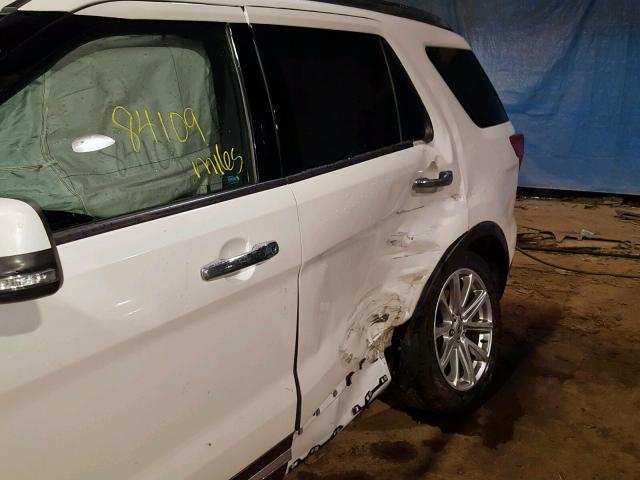 1FM5K8F85GGA46383 - 2016 FORD EXPLORER L WHITE photo 9