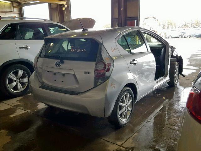 JTDKDTB32E1567222 - 2014 TOYOTA PRIUS C SILVER photo 4