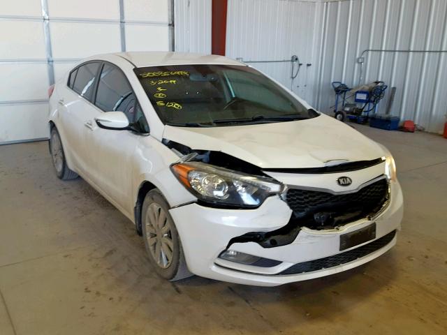 KNAFX4A86E5176348 - 2014 KIA FORTE EX WHITE photo 1