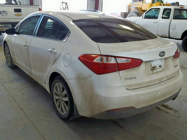 KNAFX4A86E5176348 - 2014 KIA FORTE EX WHITE photo 3