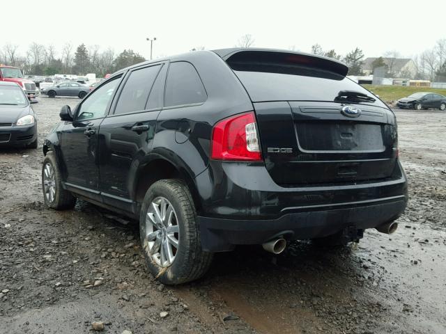 2FMDK3JC3CBA62545 - 2012 FORD EDGE SEL BLACK photo 3