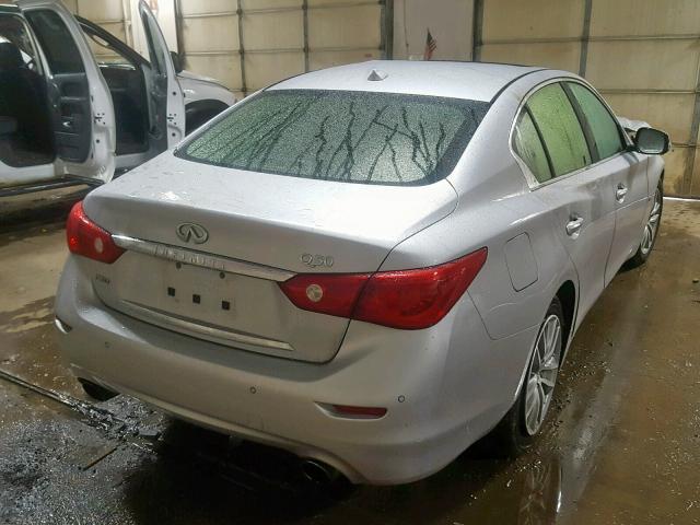 JN1AV7AR7EM703058 - 2014 INFINITI Q50 HYBRID SILVER photo 4