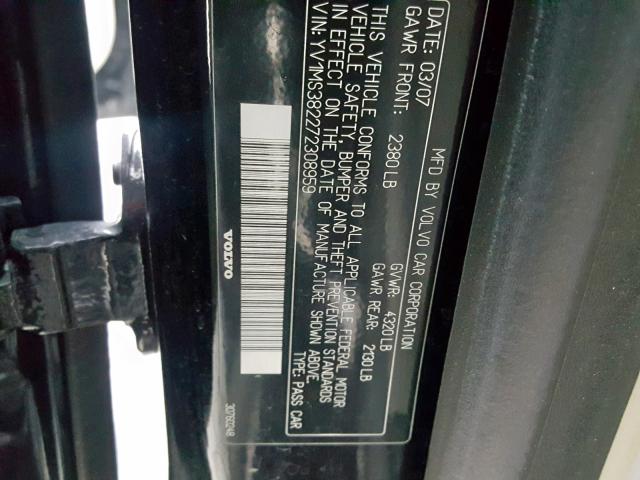 YV1MS382272308959 - 2007 VOLVO S40 2.4I BLACK photo 10