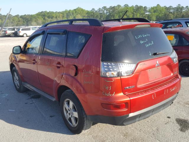 JA4AS2AW8AZ001840 - 2010 MITSUBISHI OUTLANDER RED photo 3